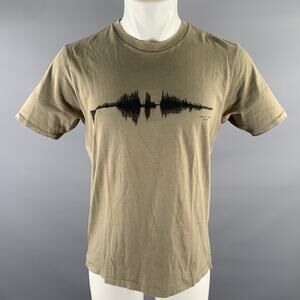 RAG & BONE Size L Green Black Embroidery Cotton Crew-Neck T-shirt